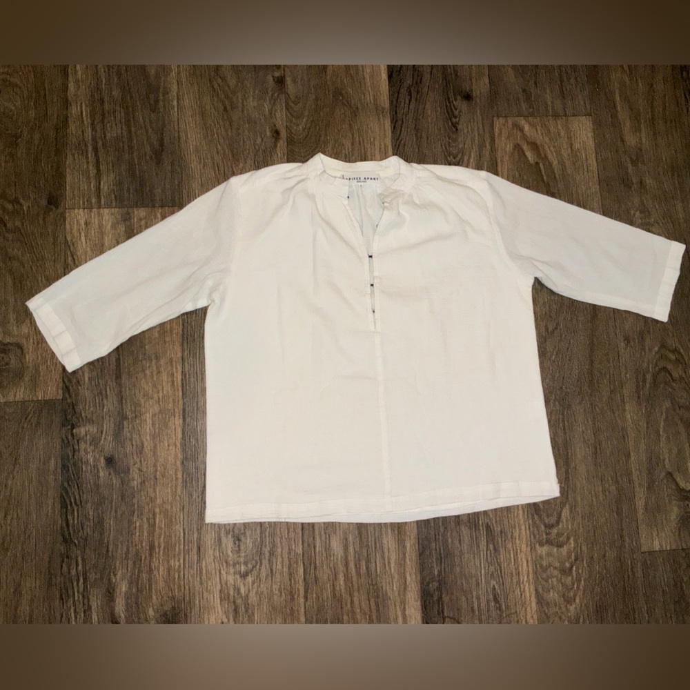 Apiece Apart Cream Casual Button Down Shirt Cotton top